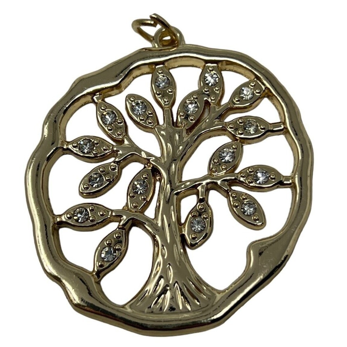 Tree Of Life Pendant Gold Tone With Crystal Accents